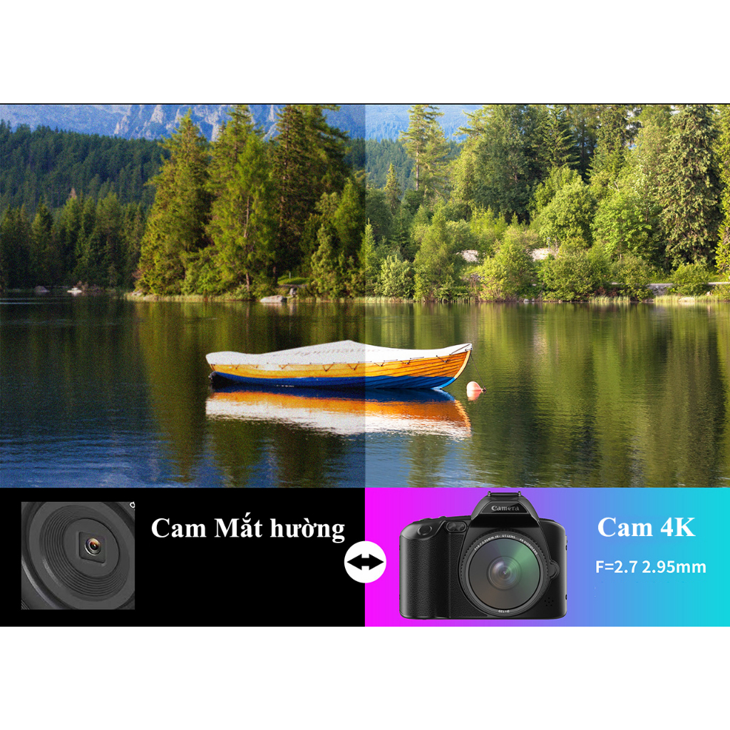 Máy ảnh kỹ thuật số mini Camera KAW-CORISU D5 triệu màu kết nối app, ống kính Lens, Micro, đèn chuyên nghiệp