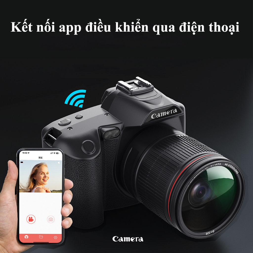 Máy ảnh kỹ thuật số mini Camera KAW-CORISU D5 triệu màu kết nối app, ống kính Lens, Micro, đèn chuyên nghiệp