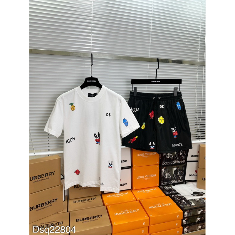 Bộ Nam Dsq Chất cotton Cao Cấp - Sét Bộ Nam Mùa Hè In Chữ Dsq Cao Cấp