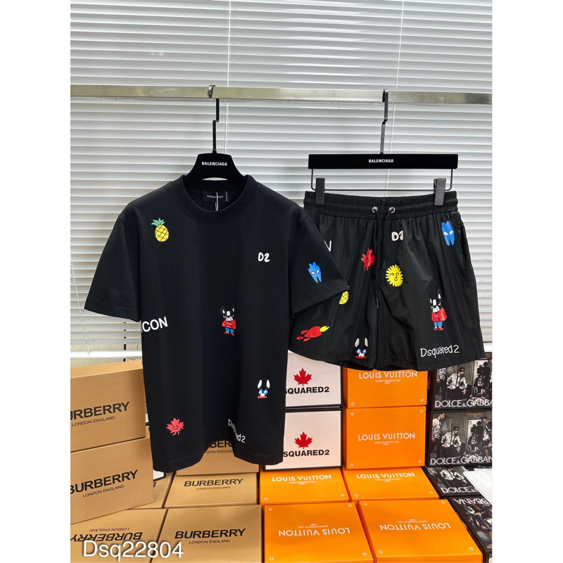 Bộ Nam Dsq Chất cotton Cao Cấp - Sét Bộ Nam Mùa Hè In Chữ Dsq Cao Cấp