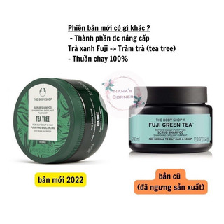 tẩy tế bào chết da đầu the body shop FuJi green tea