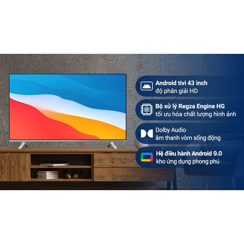 Smart TV TOSHIBA Android LED FULL HD 43'' 43v35KP - Tìm kiếm giọng nói - Bảo hành 2 năm