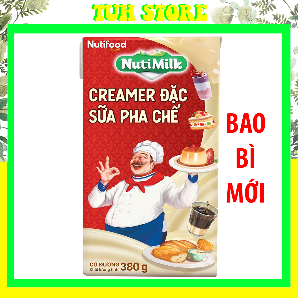 Sữa Đặc Có Đường Nuti Hộp Xanh 380g Creamer Dùng Làm Bánh,Pha Cà Phê-TUH