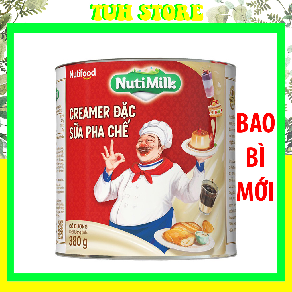 Sữa Đặc Có Đường Nuti Lon Xanh 380g Creamer Dùng Làm Bánh,Pha Cà Phê