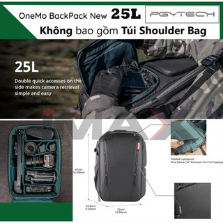 Balo máy ảnh pgytech onemo backpack 25l basic - không bao gồm túi đeo chéo shoulder bag