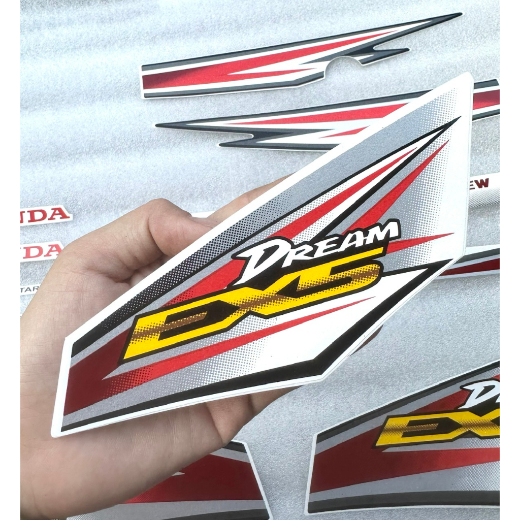 BỘ TEM XE DREAM EX5 MÀU ĐỎ