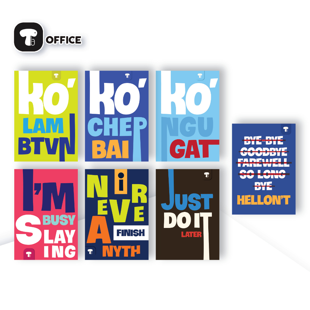 Vở Kẻ Ngang Có Dot Chấm Tube Notebook BST ''Chữ Nghĩa'' 17,5x25cm 80 trang 100GSM - TB (Nhiều Bìa)