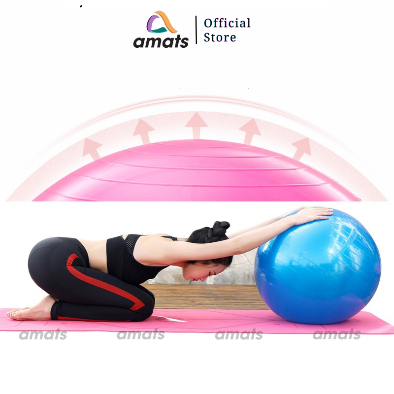 Bóng Tập Yoga Trơn 45cm Dày 2mm Cao Cấp  Chống Nổ Bóng
