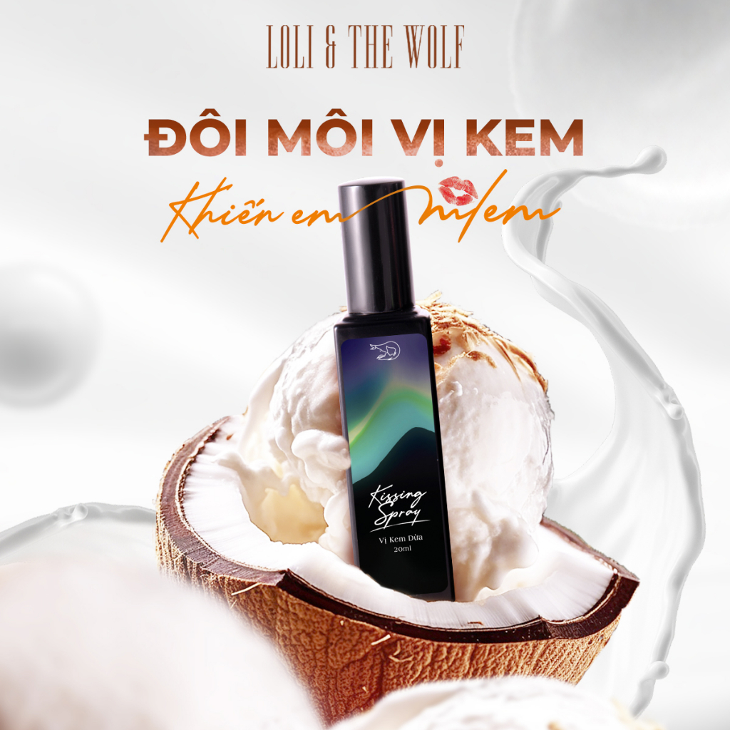 Xịt Thơm Miệng Kissing Spray Loli And The Wolf Vị Kem Dừa Vani Ngọt Ngào Béo Ngậy Chai 20ml