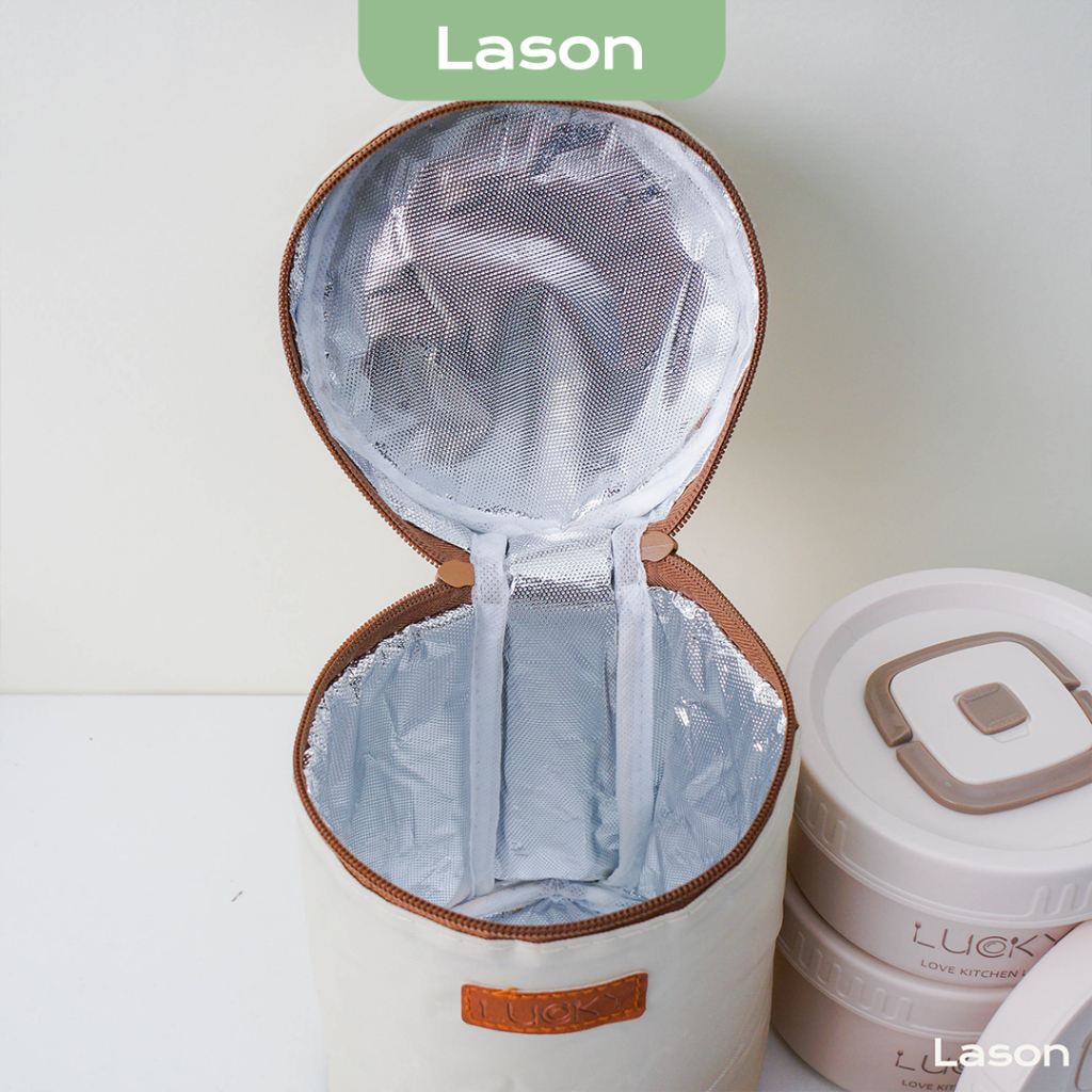 Hộp cơm inox Lason Lucky, cà men đựng cơm văn phòng,giữ nhiệt 1-2 tiếng HC-IN04-05-06