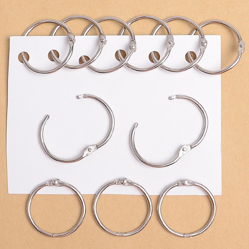 Khoen Tròn Inox Flashcard Đóng Gáy Sách, Album, Lịch Tết - Khoen Móc Vòng Còng Đóng Sổ, Sổ Tay