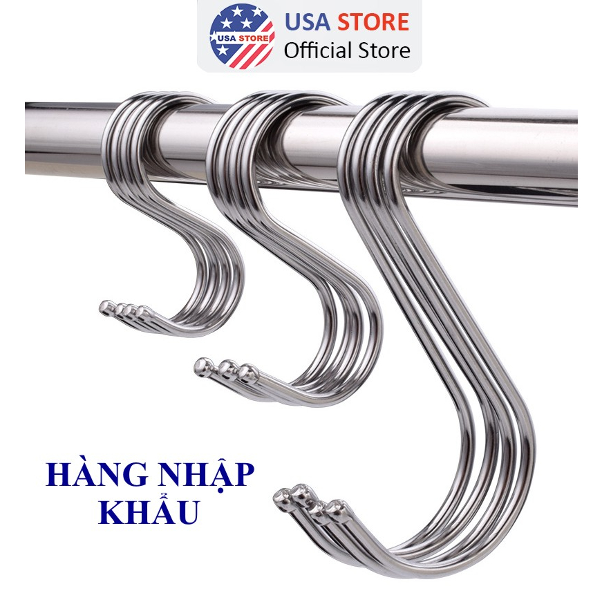 Sỉ Móc Chữ S Treo Đồ Siêu Chắc - Treo Hàng Hóa Quần Áo - Inox Loại 1 (Loại Cao Cấp Có Đầu Tròn)