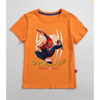 Áo thun cotton cộc tay hình Spiderman cho bé