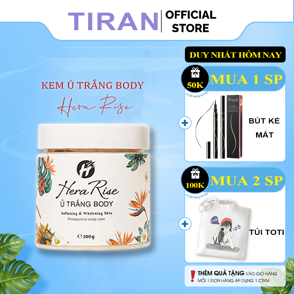 Ủ Trắng Body Hera Rise Giúp Trắng Da Dưỡng Trắng Da Toàn Thân Mềm Mịn Ngay Sau Lần Đầu Sử Dụng 200Gram