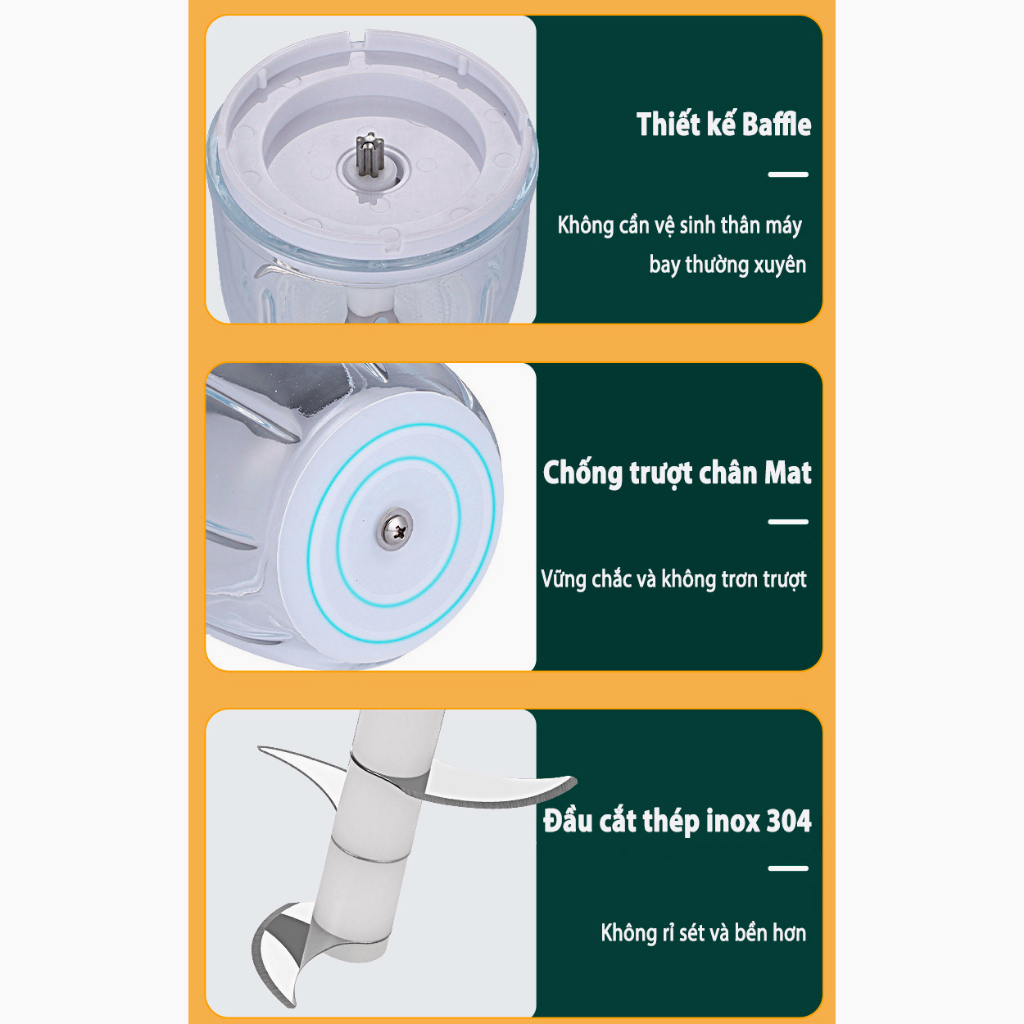 Máy xay đá bào mini Máy làm đá bào nhỏ gia đình Máy xay tự động làm món đá bào/sinh tố/xay tỏi, đá xay 2 giây