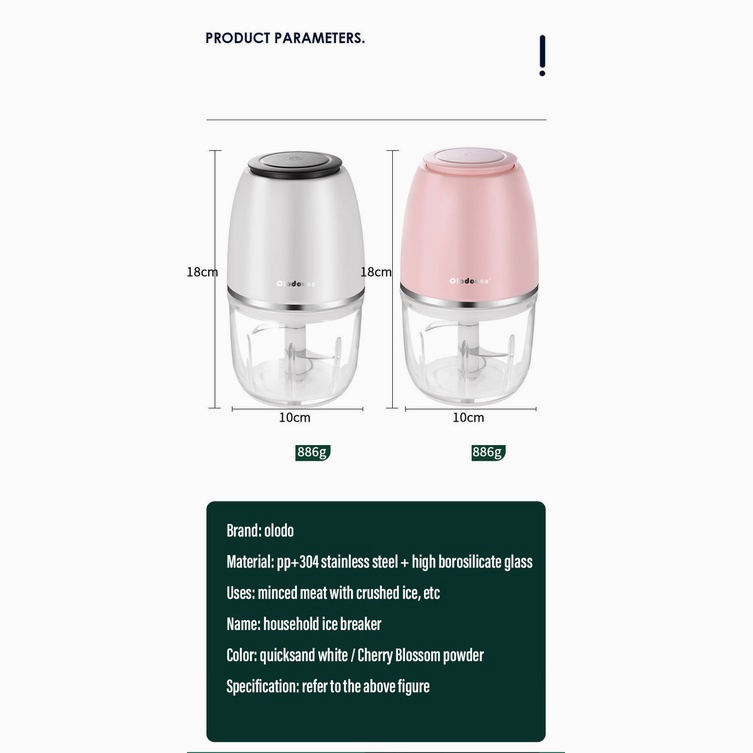 Máy xay đá bào mini Máy làm đá bào nhỏ gia đình Máy xay tự động làm món đá bào/sinh tố/xay tỏi, đá xay 2 giây