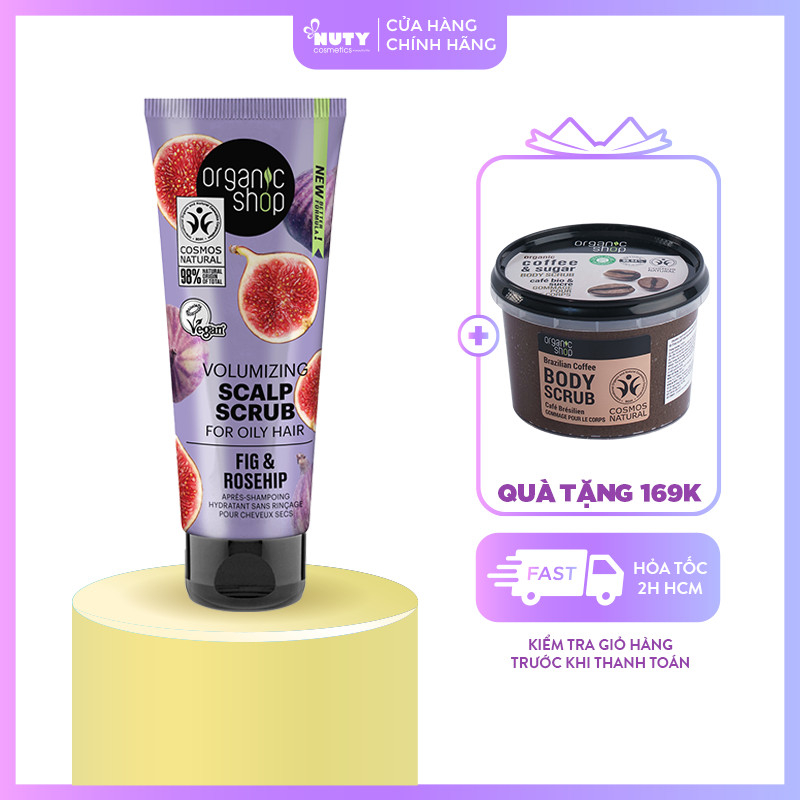 Tẩy Tế Bào Chết Da Đầu Organic Shop Chiết Xuất Sung Và Hạnh Nhân (75Ml)