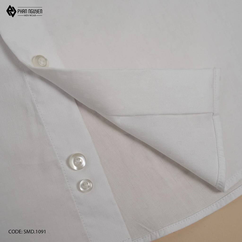 Áo sơ mi trắng dài tay nam Phan Nguyễn, chất liệu vải mềm mại, thoáng mát, form slim fit tôn dáng SMO.001