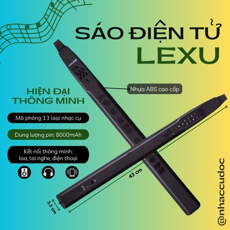 Sáo điện tử dòng LEXU | Tặng kèm Loa | Sáo kết nối với điện thoại thông qua Bluetool