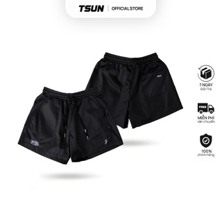 Quần Short TSUN Logo - Thêu - [Unisex] - Vải Dù - Đen