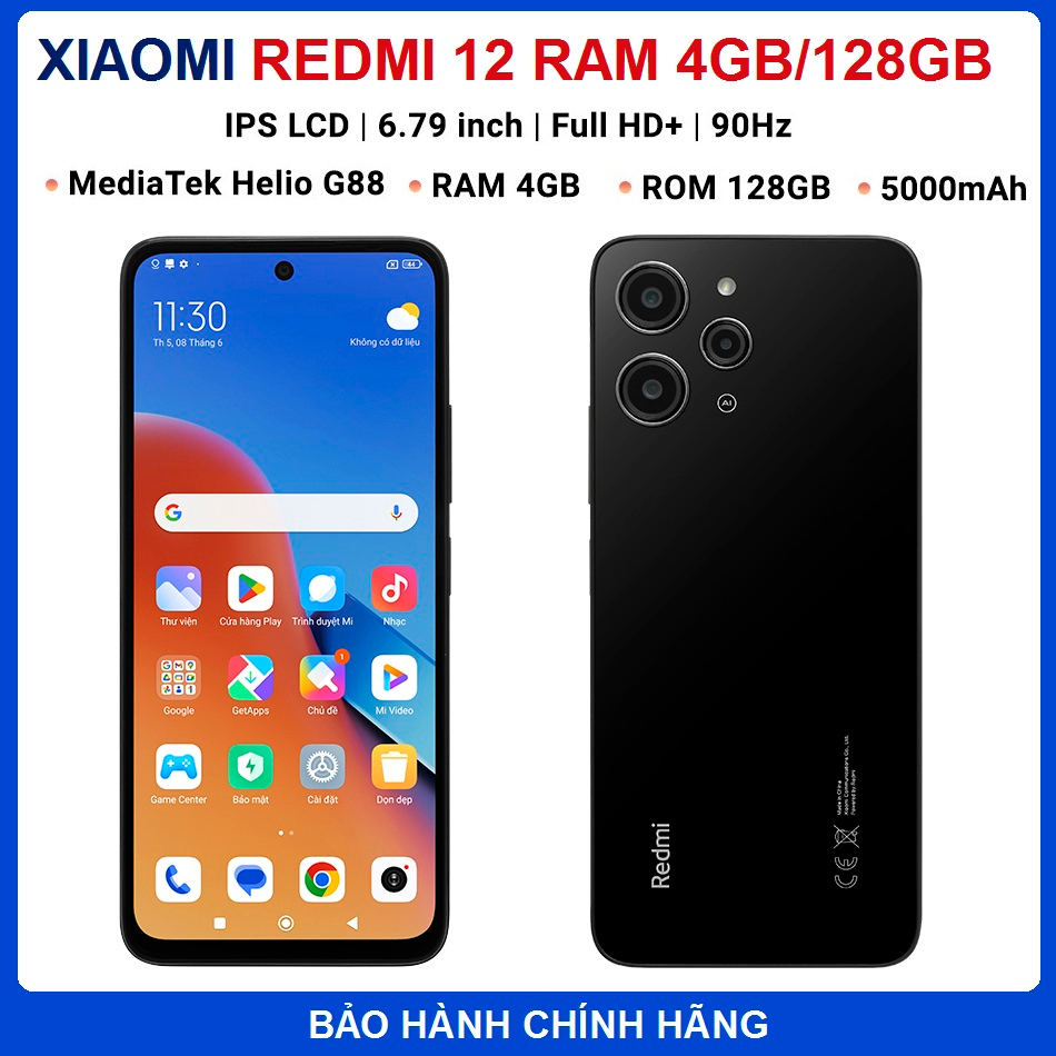 Điện thoại Xiaomi Redmi 12 Ram 4GB/128GB - Hàng Chính Hãng