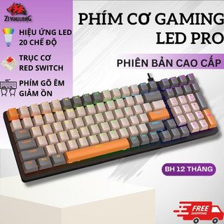Bàn phím cơ game ziyoulang k3 led đổi màu gaming có dây, trục cơ red switch, gõ êm
