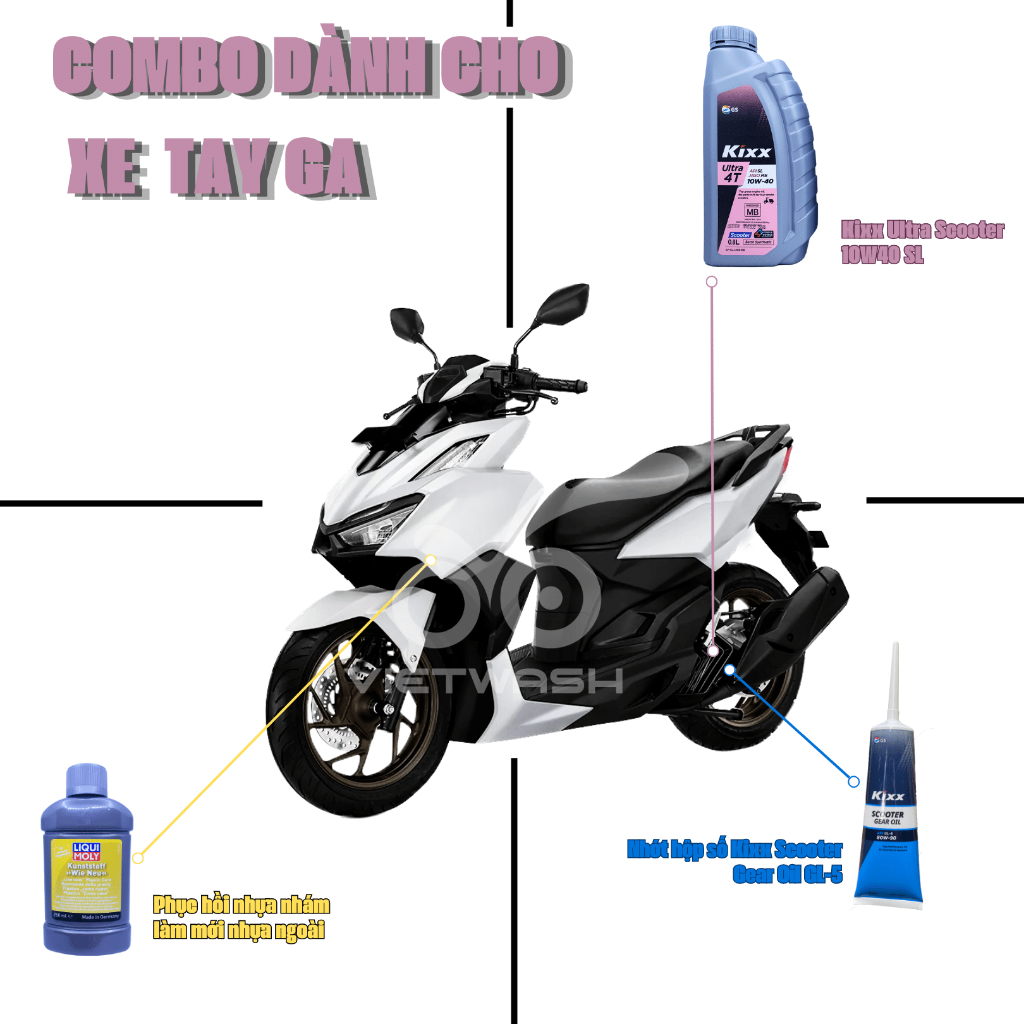 Nhớt xe máy, nhớt xe ga Kixx Ultra Scooter 10W40 API SL 800ml/1L