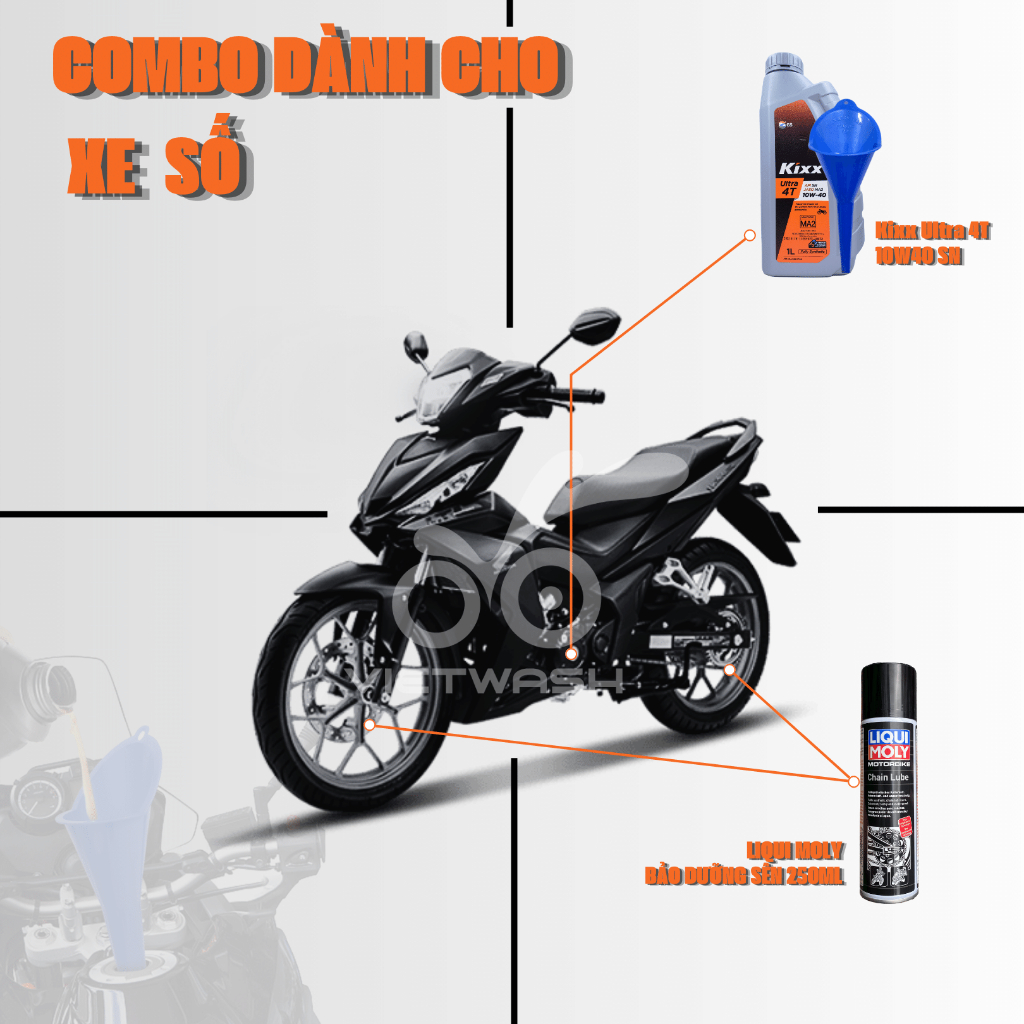 Nhớt xe máy, nhớt xe số Kixx Ultra 4T 10W40 API SN 800ml/1L
