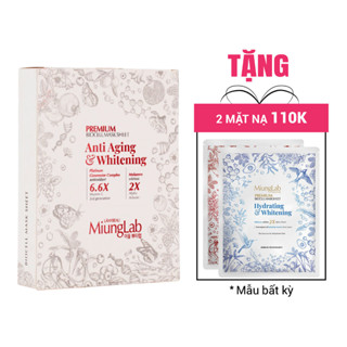 [TẶNG 2 MẶT NẠ] Hộp 8 miếng mặt nạ chống lão hóa và trắng da MiungLab Premium Biocell Mask Sheet