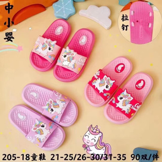 Dép lê - Dép nhựa PVC hình Kỳ Lân Cầu Vồng siêu nhẹ,êm,mềm,chống trượt thời trang cho bé gái DN05A