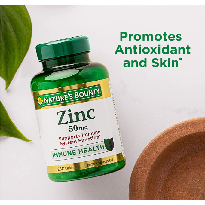 Viên Uống Nature’s Bounty Zinc 50mg Bổ Sung Kẽm, Tăng Đề Kháng, Cải Thiện Sinh Lý Nam Giới