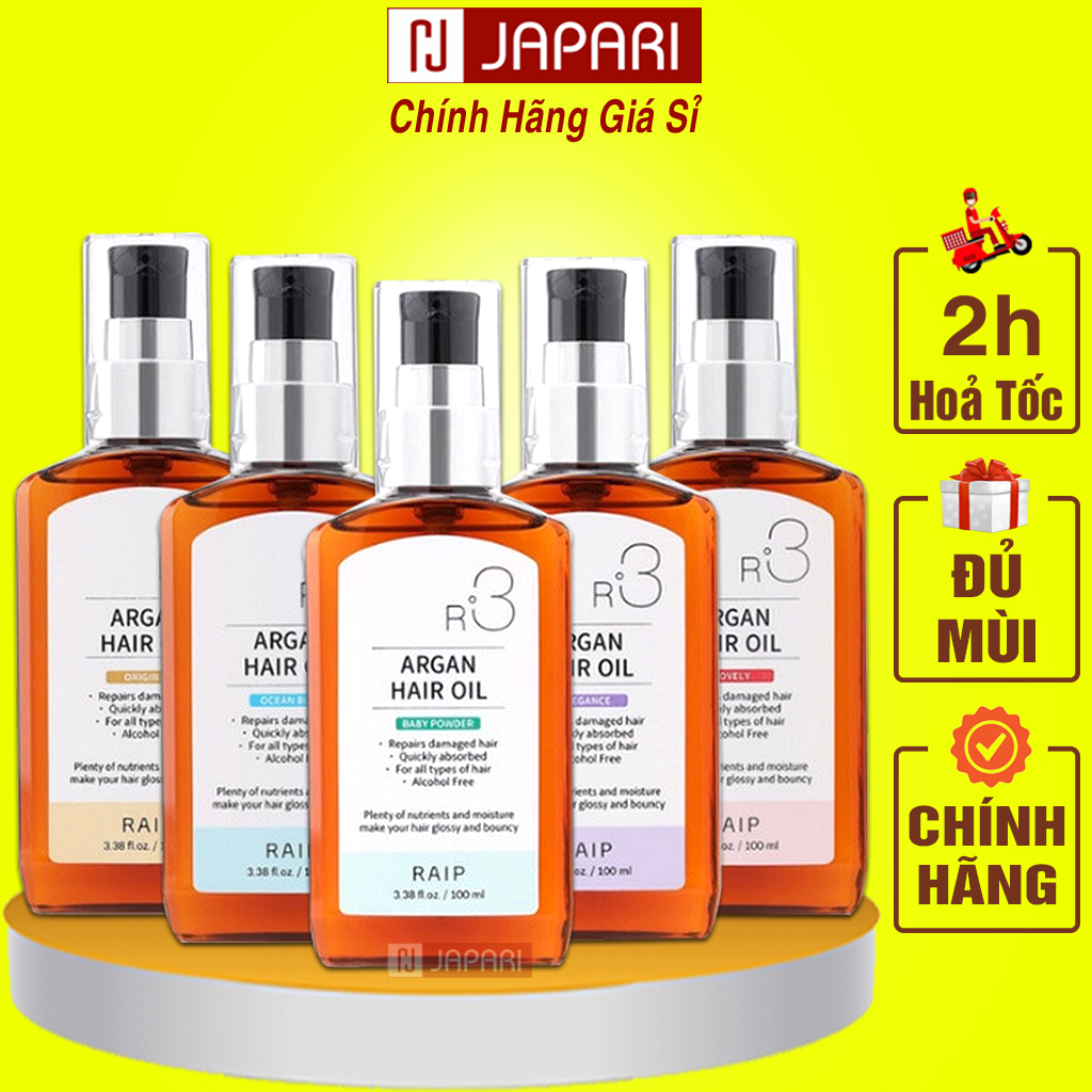 Tinh Dầu Dưỡng Tóc Argan Oil Raip R3 Argan Hair 100ML CHÍNH HÃNG - Chai Xịt Dưỡng Tóc Uốn Phục Hồi Tóc Hư Tổn JAPARI