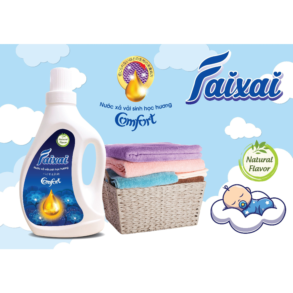 Combo Nước Giặt Xả Faixai 3.6Kg Nước Xả Vải SInh Học FaiXai 2L Dưỡng Thơm Đánh Bay Vết Bẩn Lưu Hương Cả Ngày Dài