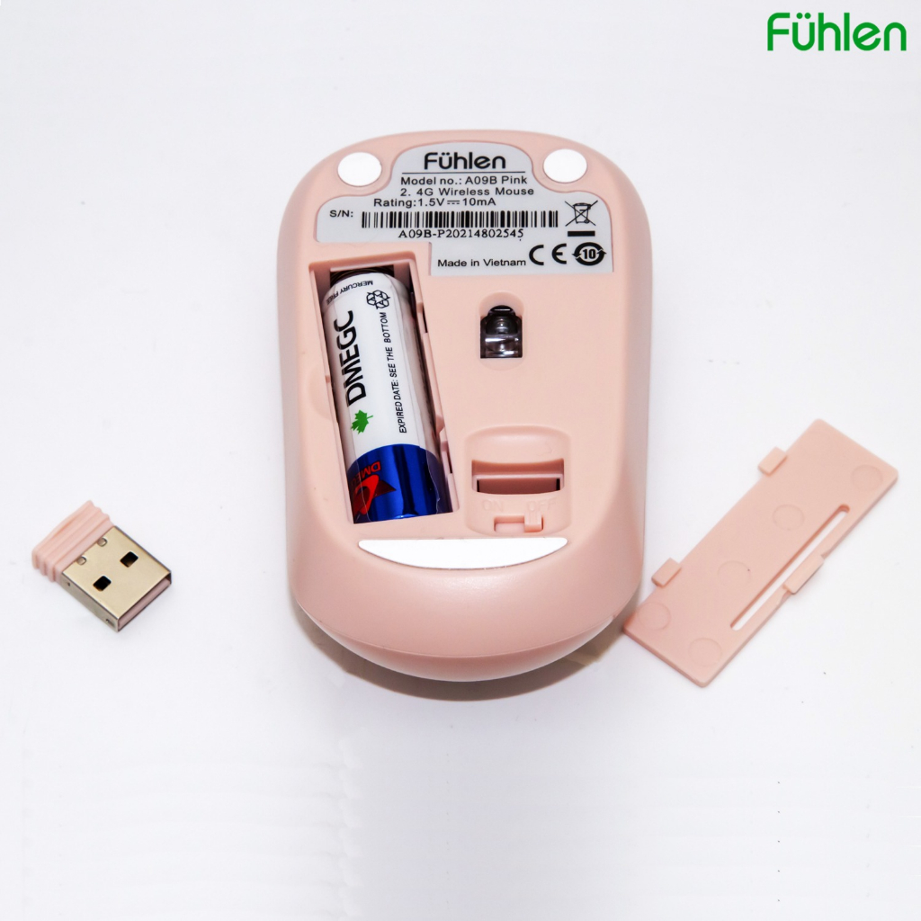 Chuột máy tính không dây Fuhlen A09B Pink Optical Wireless Fuhlen - Bảo hành 2 năm