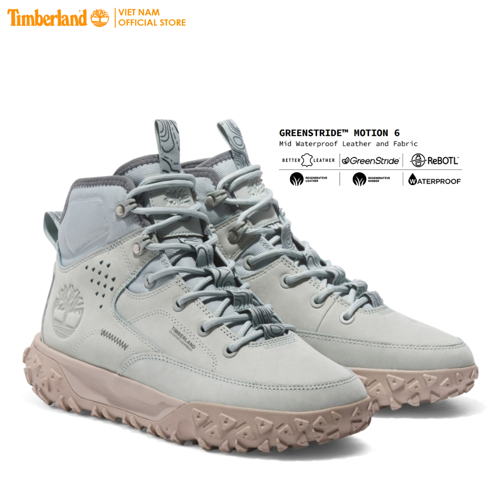 Timberland Giày Thể Thao Nam Leo Núi GreenStride™ Motion 6 Mid Leather Grey Nubuck TB0A62XVNF