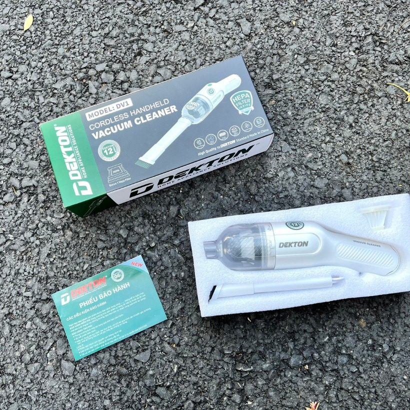 Máy hút bụi cầm tay mini tích hợp pin cao cấp DV1 Dekton