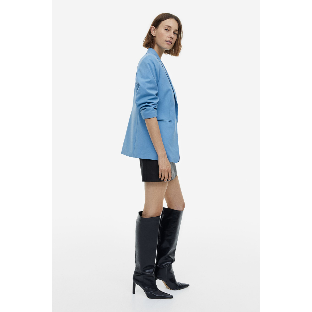 H&M Đức - Áo khoác blazer tay lửng có lót vest xanh dương sale auth new tag cao cấp có sẵn chính hãng 1038808004
