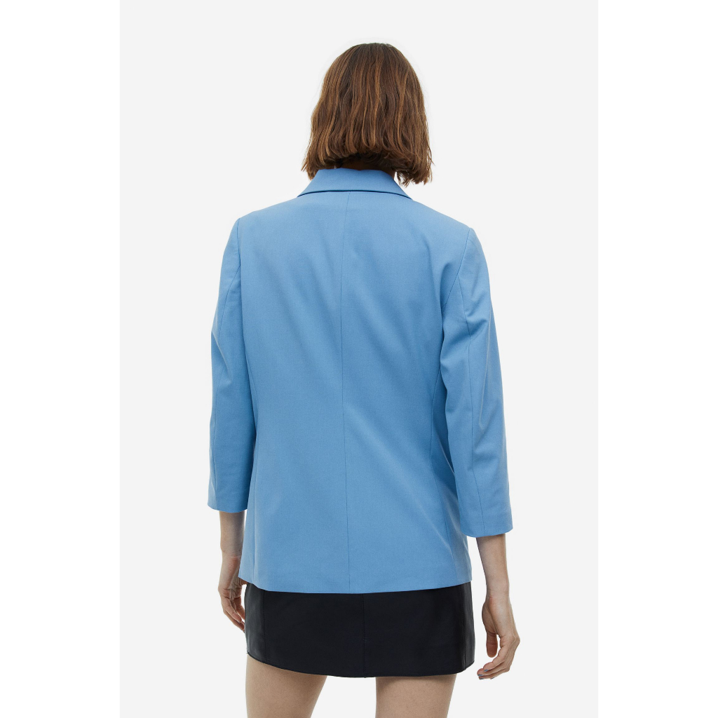 H&M Đức - Áo khoác blazer tay lửng có lót vest xanh dương sale auth new tag cao cấp có sẵn chính hãng 1038808004