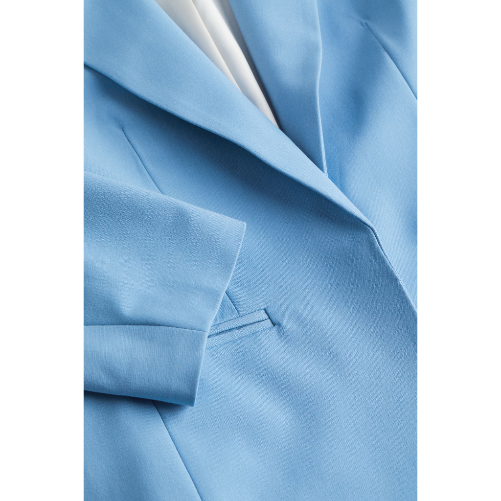H&M Đức - Áo khoác blazer tay lửng có lót vest xanh dương sale auth new tag cao cấp có sẵn chính hãng 1038808004