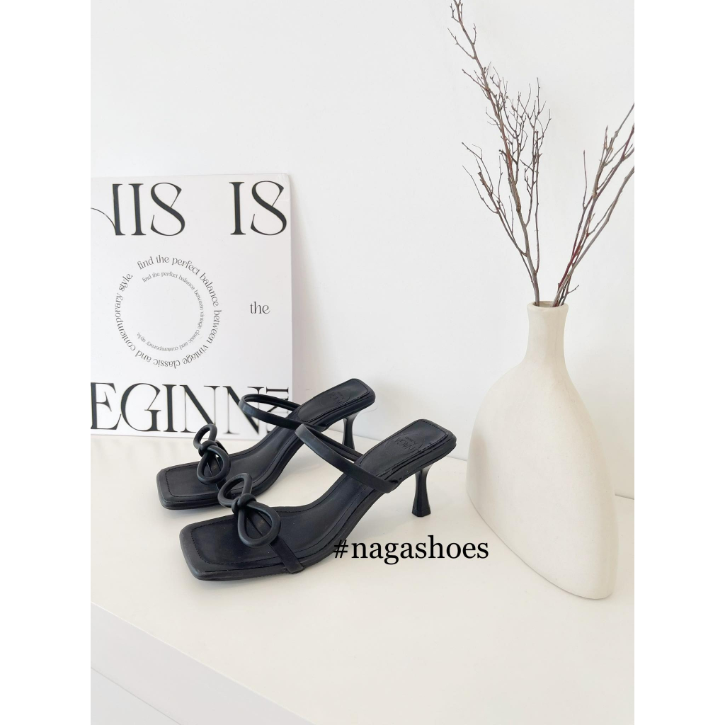 DÉP NAGASHOES HAI QUAI NGANG THẮT NƠ 7CM NAD265