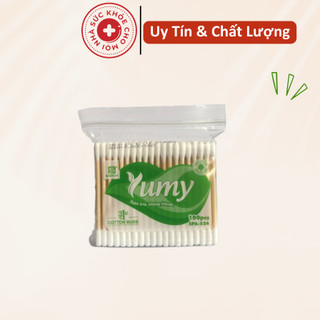 Tăm bông Yumy cán gỗ Thân Trúc Kháng Khuẩn (Gói 100 que)