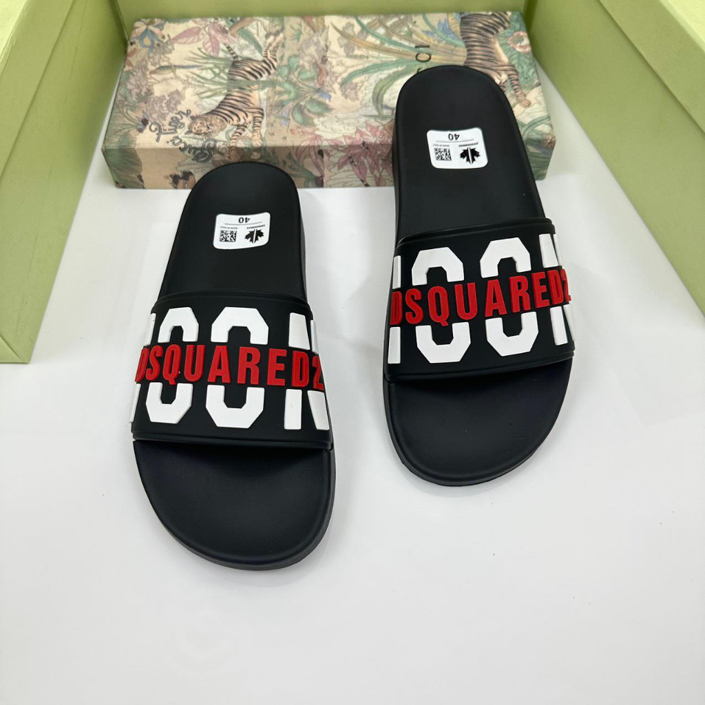Dép nam nữ quai ngang, dép Icon đỏ mẫu mới bản đẹp shop NB