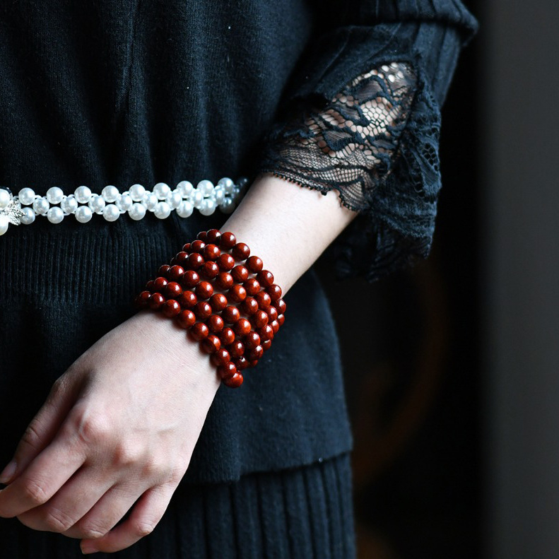 Vòng 108 hạt gỗ hương đỏ tụng kinh, niệm Phật , Vòng tay thời trang nam nữ