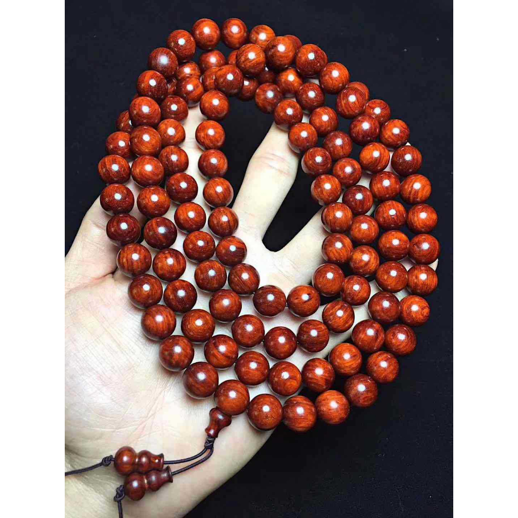 Vòng 108 hạt gỗ hương đỏ tụng kinh, niệm Phật , Vòng tay thời trang nam nữ