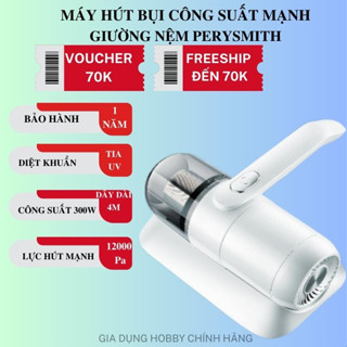 Máy Hút Bụi Giường Nệm Diệt Khuẩn Perysmith Có Dây, Hút Bụi Sofa, Chăn Ga, Gối Nệm Lực Hút 12000PA  Tia UV Khử Khuẩn
