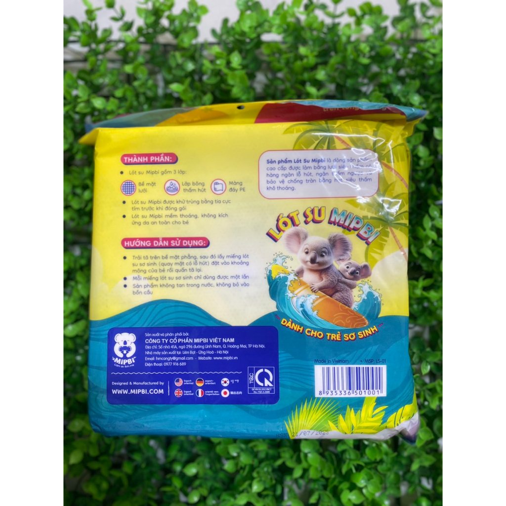 Miếng lót xu Mipbi dành cho trẻ sơ sinh SIÊU MỀM MẠI gói 30 miếng