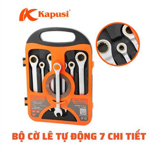 Bộ cờ lê vòng miệng tự động đảo chiều hãng Kapusi Nhật Bản 7 chi tiết, Bảo hành 12 tháng