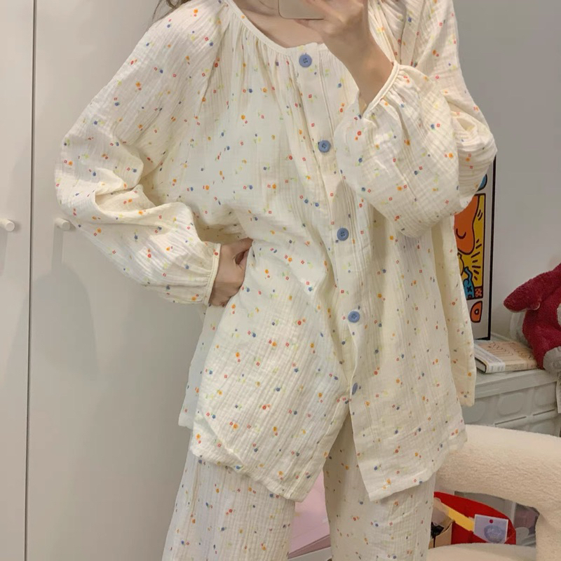 𝐚𝐬𝐡𝐞𝐱𝐢𝐧𝐜𝐡𝐚𝐨: pyjama, bộ dài mặc nhà muslin dáng suông rộng