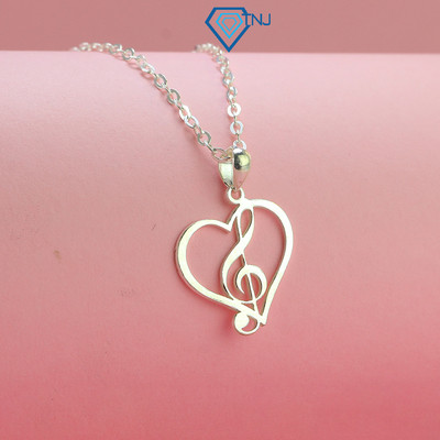 Dây chuyền bạc nữ 925 hình trái tim khoá sol đơn giản DCN0629 - Trang Sức TNJ