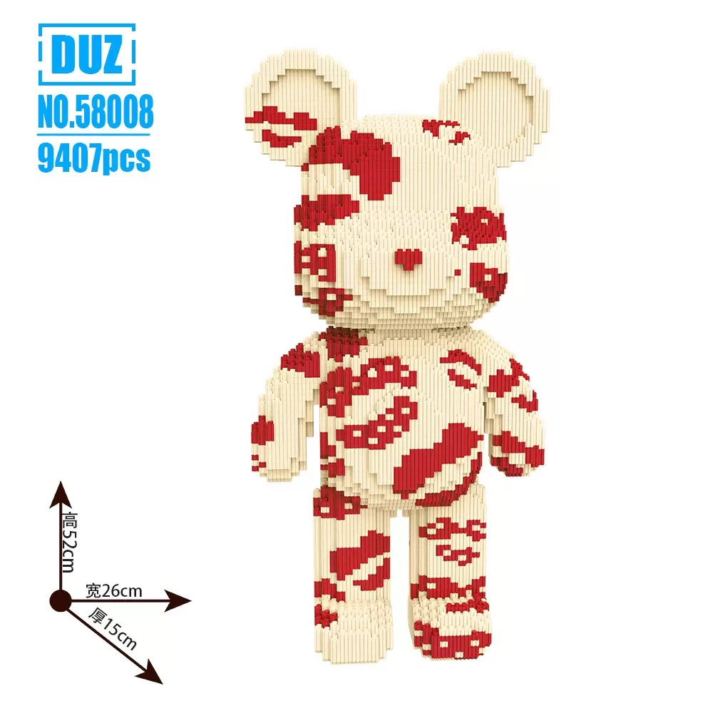 Le.go bearbrick môi hôn 55cm 52cm duz TẶNG BÚA đồ chơi  xếp hình trẻ em nanoblock Đồ chơi lắp ráp cho bé hot